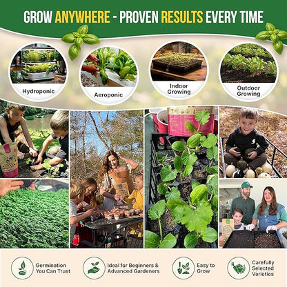21 Culinary Herb Seeds Variety Pack - Heirloom, Non-GMO, Herb Seeds for Planting Outdoor and Indoor - Home Gardening. Over 11,400+ Seeds Including Rosemary, Thyme, Oregano, Mint, Basil, Parsley & More
