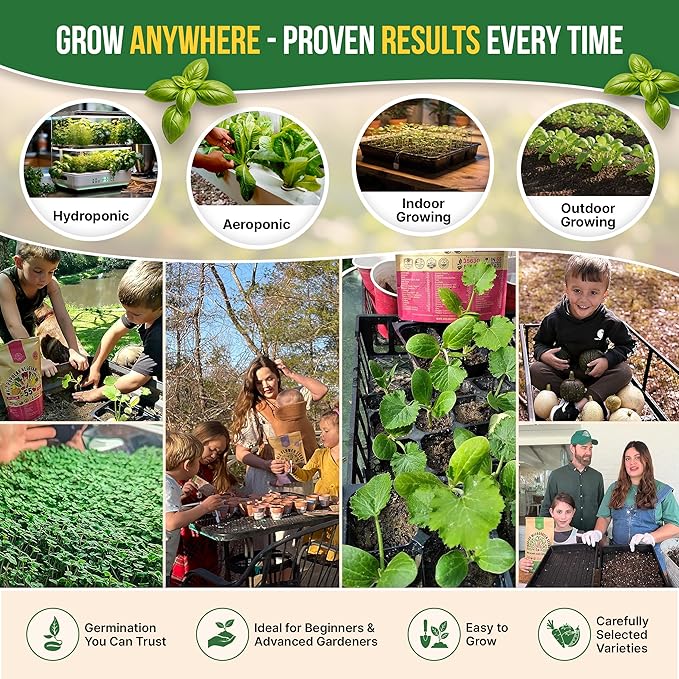 25 Most Popular Herb Seeds Variety Pack - 11,700 Non-GMO Heirloom Seeds for Planting Herbs in Individual Seed Packets for Hydroponic, Indoor & Outdoor Gardening - 2026 Season: Catnip, Dill, Thyme