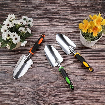 Garden Shovel Hand Trowel Cast-Aluminum Heavy Duty Mini Shovel Garden Tools Soft TPR Non-Slip Handle Potting Tools for Planting, Transplanting, Weeding, Digging Soil (12 Pack)
