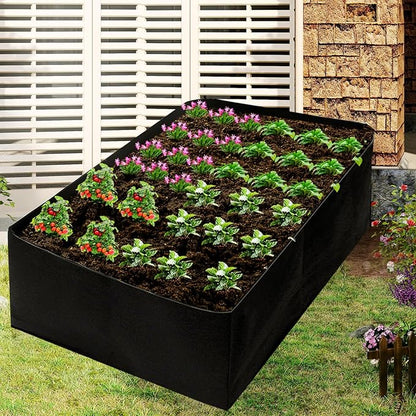 Fabric Raised Garden Bed, 6x3x1Ft 128Gallon Grow Bags, Rectangle Fabric Garden Bed for Growing Vegetables Potatoes Flowers Planting Container for Outdoor Gardenin (1Grid, 71 * 35 * 16in)