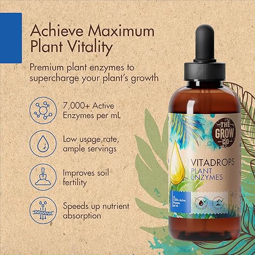 Plant Enzymes for Outdoor & Indoor Houseplants - Hydroponic Plant Food for Increased Nutrients - Bloom Booster Fertilizer & Root Stimulator for Plants, 7000+ Active Enzymes per mL, 4 Fl Oz (100+ Gal)