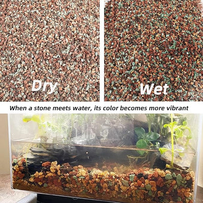 7lb Mix Lava Rocks for Plants in Door -Gravel Pebbles for Bonsai Succulent Cactus Potting Soil and Vase Fillers, Fairy Gardening,Top Dressing