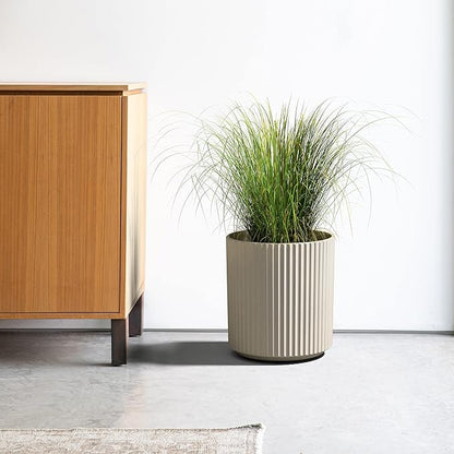 Veradek Demi Series Round Planter for Porch, Patio, Backyard | Durable Plastic-Stone Composite Material | Modern Décor for Tall Plants, Flowers