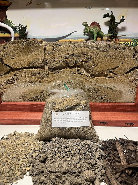 Premium Ant Farm and Terrarium Soil Mixture (Sand, Topsoil, Peat) 1 Pound Bag