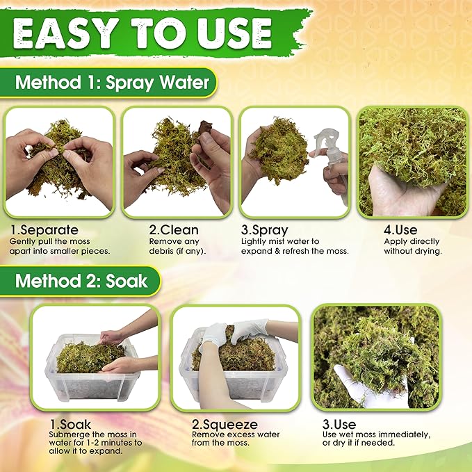 DUSPRO Dried Moss for Potted Plants, Forest Orchid Moss for Potting Mix, Sphagnum Potting Moss for Plants Indoor, Real Moss Soil Cover for Houseplant (2.1 LBS)