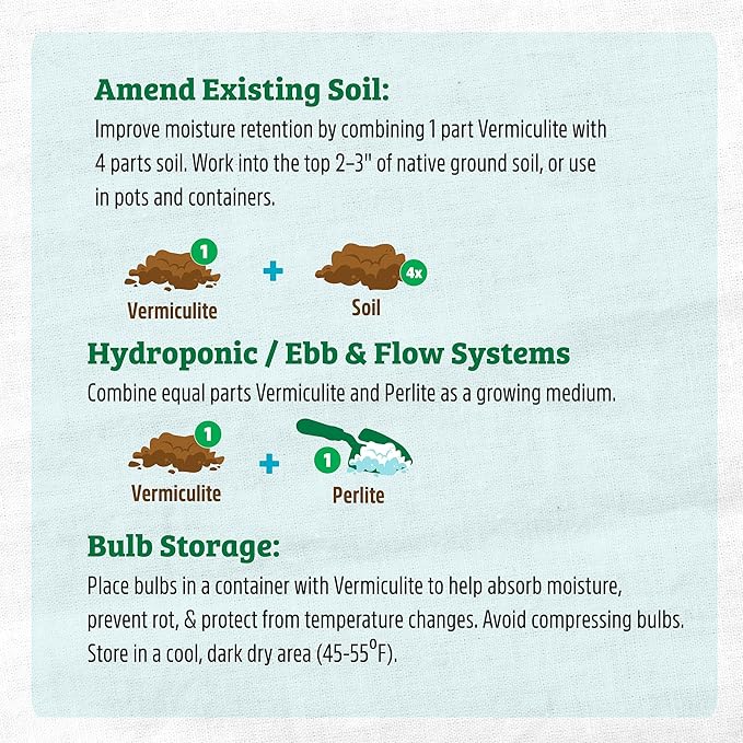 Back to The Roots 100% Organic Vermiculite | Made in The USA | Premium Nutrition for Indoor and Outdoor Plants