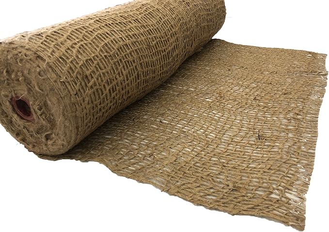 AK Trading CO. Jute Erosion Control, Soil Saver Mesh Blanket - 48" Wide x 75 Yard Roll (225 feet Long) - 900 Sq. Ft. Coverage