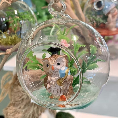 WGV Hanging Terrarium Globe, Width 3", Height 4", DIY Air Succulent Planter, Clear Glass Vase Orb with Flat Bottom, Candle Holder for Windowsill Outdoor Garden Decor, 12 Pieces Bulk