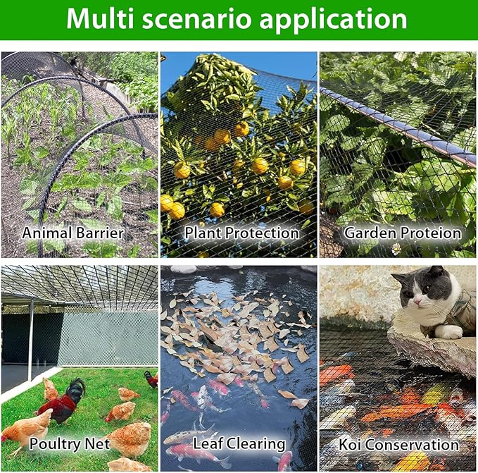 Bird Netting 25x100ft,1" Mesh Garden Netting Pest Barrier for Plants, Fruit Trees, Vegetables, Extra Strong Woven Mesh Poultry Net for Chicken Run, Animal Fencing Against Bird, Deer,Poultry
