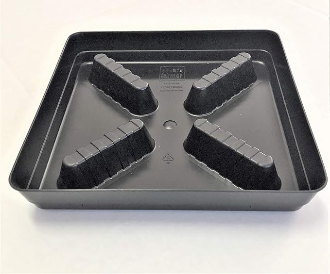 Square Plant Saucer Plastic Plant Trays with Plant Riser Pot Elevator for Indoor Plant pots and Outdoor Potted Plants Planter Tray Water Drainage drip Tray 13-inch by square farmer (50-Pack)