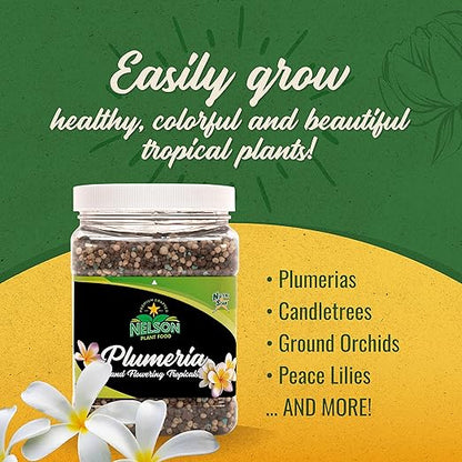 Nelson Plumeria Plant and All Flowering Tropicals Food Ferns Orchids Lilys In Ground Container Patio Grown Granular Fertilizer NutriStar 5-30-5 (4 lb)