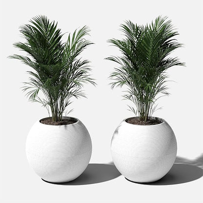 Veradek Strata Series Sphere Round Planter for Patio & Backyard | Durable Plastic-Stone Material | Modern Décor for Tall Trees and Plants