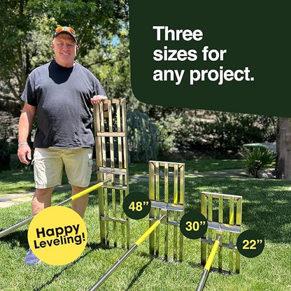 Rocklin™ Lawn Leveling Rake | Stainless Steel Surface Leveling Tool | Level Soil or Dirt Ground Surfaces Easily | 30” x 10” Ground Plate | 78” Extra Long Handle