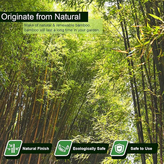 25pcs 1/2" D Thicker Heavy Duty Bamboo Stakes, 4.75FT Plant Stakes, Natural Garden Stakes for Tomato, Bean, Flowers,Trees Potted and Climbing Plant Support