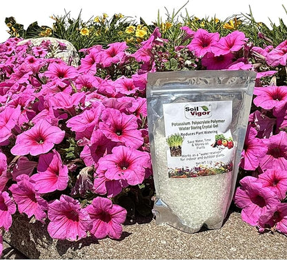2 Lb. Soil Vigor Super Absorbent Polymer, Moisture Trap for Trees, Shrubs, Vegetable, Flower Gardens, Lawns, and Potting Plants