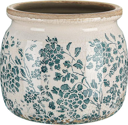 Vintage Planter Large Ceramic Plants Pot Green Vintage Rose Ice Crack Cottage Scroll Vase Flower Vase Pot Indoor Plants Home Kitchen Decor Farmhouse Antique Decorative Gifts