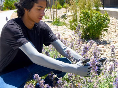 Long Sleeve Gardening Gloves, Protection Sleeves, No-Slip Grip Strong Durable Garden Gloves, Extended Cuff Women Men