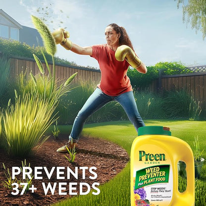 Preen Garden Weed Preventer Plus Plant Food - 16 lb. Pail - Covers 2,560 sq. ft.