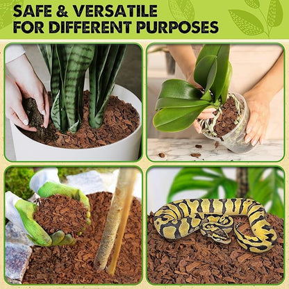 DUSPRO Recycle Orchid Bark Bulk for Plants, Optimal Texture Bark for Orchids Potting, Ideal Wood Chips for Plants (2 Quart)
