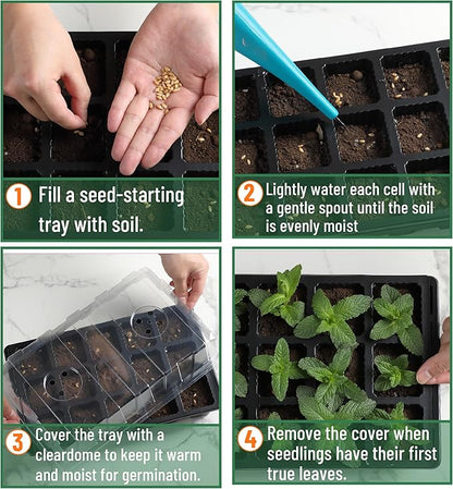 Mr. Pen 5-Set Seed Starter Tray Kits, Durable Plant Germination Trays with Humidity Vented Domes and Bases, Ideal for Seed Starting, Indoor Gardening, and Greenhouse