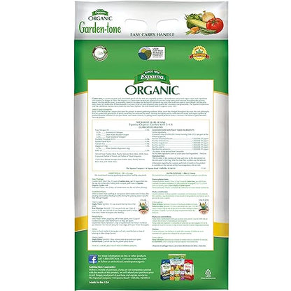 Espoma Organic Garden-Tone 3-4-4 Organic Fertilizer for Cool & Warm Season Vegetables and Herbs. Grow an Abundant Harvest of Nutritious and Flavorful Vegetables – 18 lb. Bag - 2 Pack