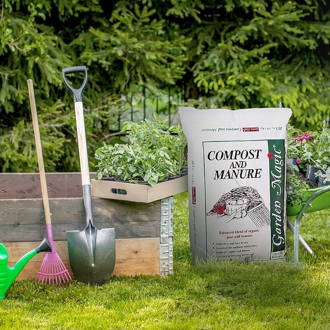 Michigan Peat 10-Pack Compost & Manure Blend, Garden Magic Mix w/Odor-Free Blend, 40 Lbs - Outdoor Lawn and Gardening Mixture with Nutrients and Minerals for Soil Potting and Planting