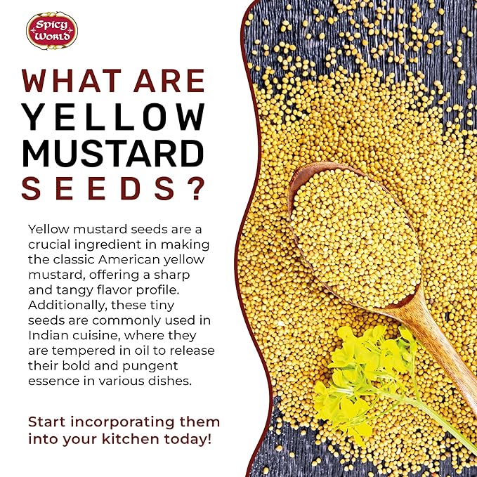 Spicy World Yellow Mustard Seeds Bulk, 5-Pounds