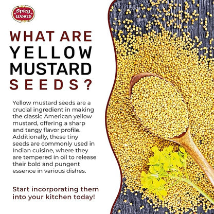 Spicy World Yellow Mustard Seeds Bulk, 5-Pounds