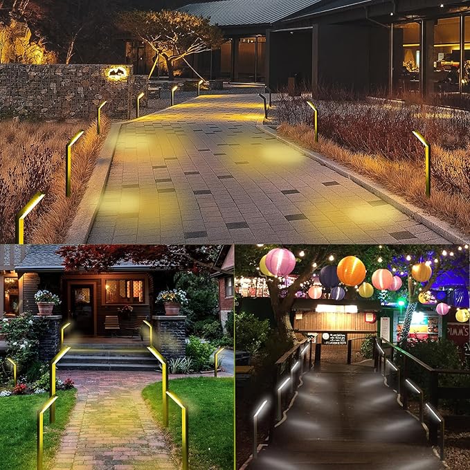 Solar Outdoor Pathway Lights - IP65 Waterproof Landscape Lights for Garden Decor, Walkway, Yard, Driveway (2 Pack)