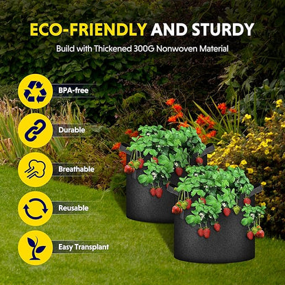 YSSOA 12-Pack 1 Gallon Grow Bags Heavy Duty Thickened Nonwoven Aeration Fabric Pots with Handles, Cloth Pots for Plants, Vegetable, Flower, Tomato Potato