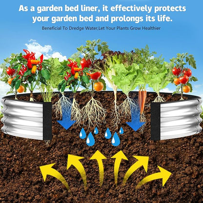 2 Sets 4 x 2 x 1 ft Raised Garden Bed Liner Bag, Breathable Grow Bed Fabric Liners with Clips and Gloves, Garden Box Non Woven Bag for Outdoor Plants Growth Keep Soil Isolation (No Garden Bed)
