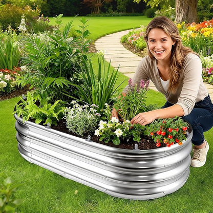 2 Sets 4 x 2 x 1 ft Raised Garden Bed Liner Bag, Breathable Grow Bed Fabric Liners with Clips and Gloves, Garden Box Non Woven Bag for Outdoor Plants Growth Keep Soil Isolation (No Garden Bed)