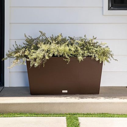 Veradek Pure Series Midori Trough Planter - Large Rectangular Planter for Indoor or Outdoor Deck/Porch | Durable All-Weather Use with Drainage Holes | Modern Decor for Shrubs, Flowers, Small Plants