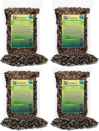 GARDENERA Shingle Plant Soil Mix - Trusted by Experts for Strong and Healthy Plants - 20 Quart (4 Bags of 5 Quart)