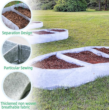 CJGQ 5x2.5x1ft Fabric Raised Garden Bed 65 Gallon Planter Large Oval Garden Boxes Outdoor for Vegetables,Flowers and Potato