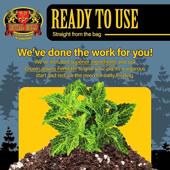 Royal Gold Potting and Propagation Mix, 1.5cu ft - Ideal for Containerized Plants/Gardens, Well-Draining, Peat-Free Formula - Encourages Healthy Root Development