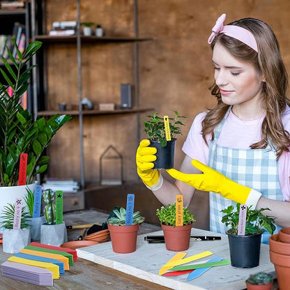 Plant Labels 4 Inch 600Pcs Plastic Plant Name Tags for Seedlings Garden Labels Markers Nursery Plant Tags Seed Labels Stakes with Permanet Marking Pen Plant Markers for Outdoor Garden (Multicolor600)
