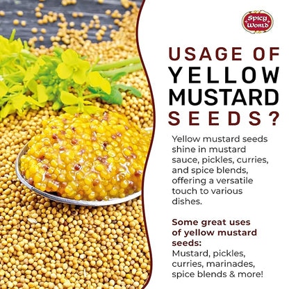 Spicy World Yellow Mustard Seeds Bulk, 5-Pounds