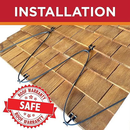 Roof Clips, Safe for Heat Tape, Electric Cable & Roof Heat Cable Installation, Prevents Roof Damage, Easy Nail-Free Outdoor Cable Clips, Your Ultimate Cable Clip (.625-25 Pack)