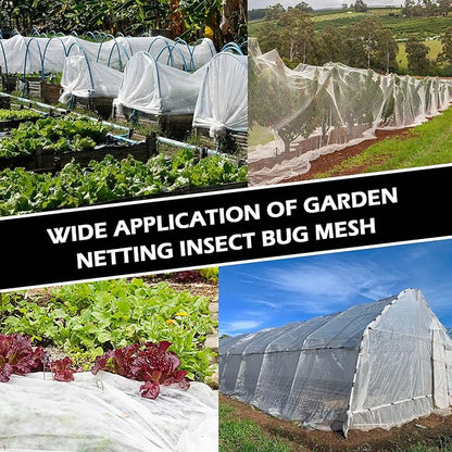 Hoolerry Mosquito Netting Ultra Fine Garden Netting Large Plant Covers Bird White Bug PE Mesh for Protecting Vegetable Fruits Flowers Tree Frost Animals(20 x 25 Ft)