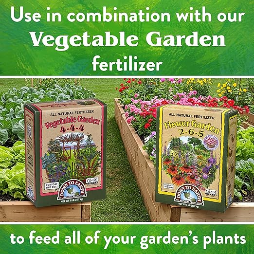 Down To Earth All Natural Fertilizers Organic Flower Garden - Plant Food for Blooming Annuals, Perennials and Flowering Shrubs 2-6-5, 5 lb
