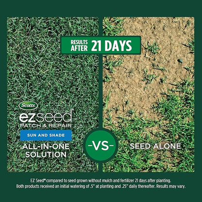 Scotts EZ Seed Patch & Repair for Sun and Shade Combination Mulch, Sun and Shade Grass Seed and Fertilizer for Bare Spots and Repair, Grows Anywhere, 10 lbs.