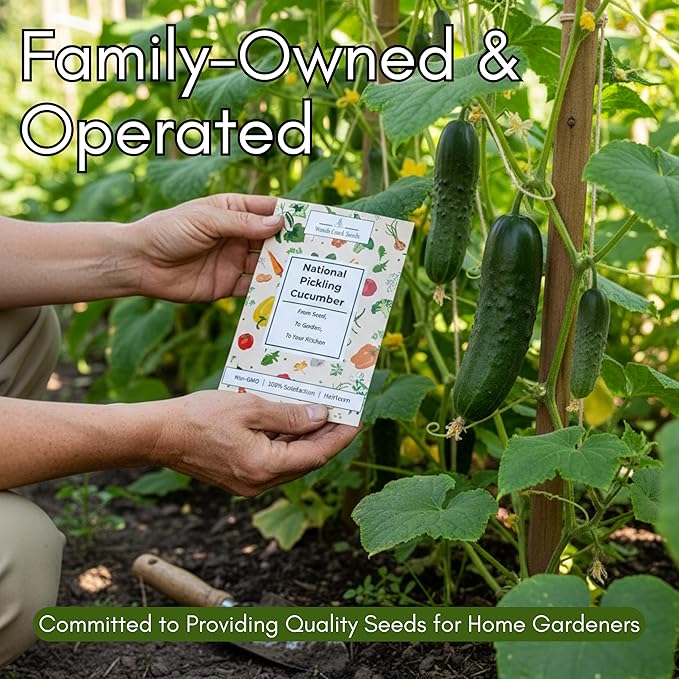 National Pickling Cucumber Seeds for Planting – Heirloom, Non-GMO Pickling Cucumber Seeds for Home Gardens, Crisp Cucumbers for Pickling & Fresh Use, Outdoor Growing | Woods Creek Seeds
