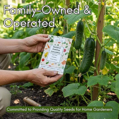 National Pickling Cucumber Seeds for Planting – Heirloom, Non-GMO Pickling Cucumber Seeds for Home Gardens, Crisp Cucumbers for Pickling & Fresh Use, Outdoor Growing | Woods Creek Seeds