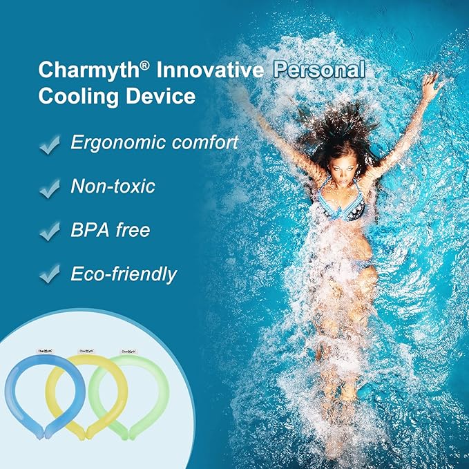 Neck Cooling Tube Reusable Ice Cooler Ring Instant Cooling Below 15°C (59°F) Portable Neck Wrap for Summer Outdoor & Indoor Use Heat Relief & Comfort
