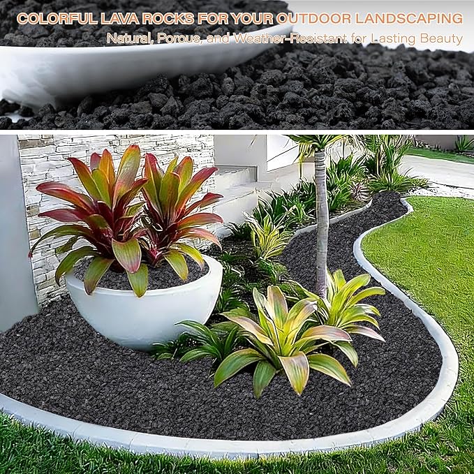 NUPICK 6lb Black Lava Rocks for Plants, 3/8" Succulent Potting Soil Amendments, Decorative Lava Rocks for Fire Pit, Volcanic Gravel for Aquarium, Natural Pebbles Pumice for Cactus, Vase, Top Dressing