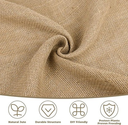 40" x 100 Ft Natural Burlap Fabric Roll with 4 Free Jute Twines - Garden Burlap Wrap for Trees, Winter Plant Protection, Weed Barrier, Raised Bed Liners, Craft & Aisle Runner