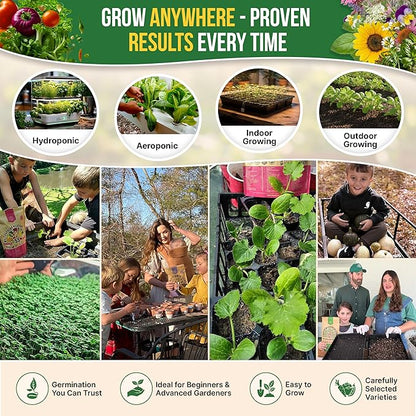 75 Medicinal & Tea Herb Seeds Variety Pack, Garden Seed Starter Kit - Over 47,380 Non-GMO Heirloom Seeds for Planting Herbs and Vegetables, Seed Box with Gardening Supplies, Gardening Gifts