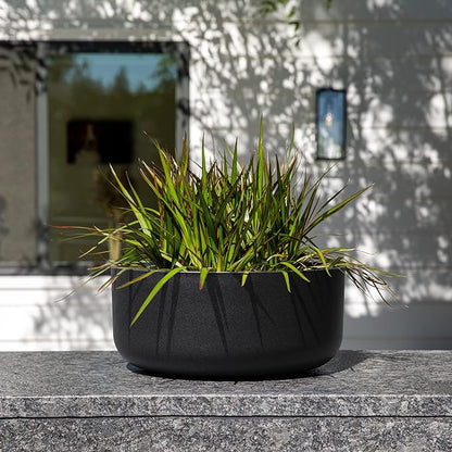 Veradek Mason Series Kona Bowl Planter - Round Planter for Indoor or Outdoor Tabletop/Balcony | Durable Plastic-Stone Composite Material | Modern Décor for Flowers, Succulents, Small Plants