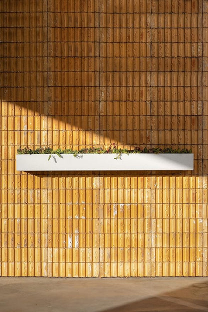 Veradek Forma Series Trough Hanging Planter - Rectangular Planter for Window Sill/Wall Decor | Made from Plastic-Stone Material | Modern Décor for Succulents, Indoor Small Plants